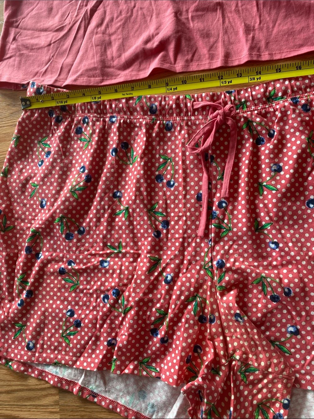 Catherines Pink & White Polka Dot / Cherry Sleepwear Set 3X Pajama Loungewear